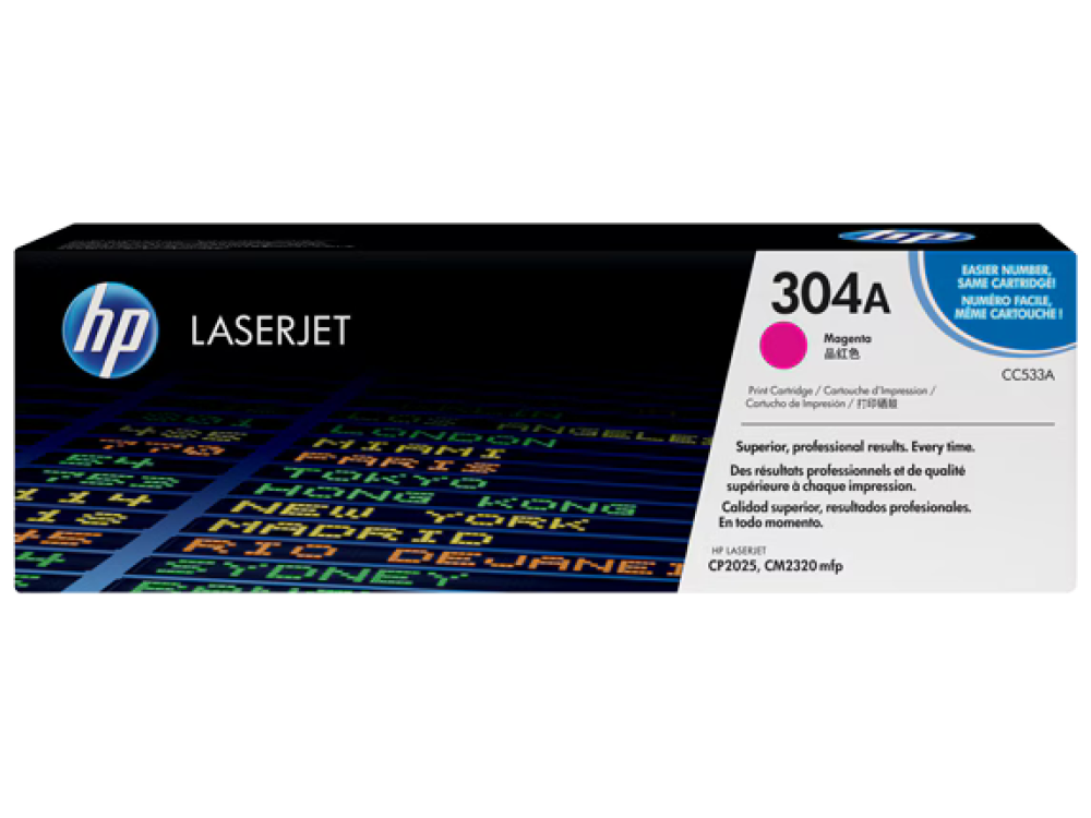 HP 304A Magenta Original LaserJet Toner Cartridge, CC533A