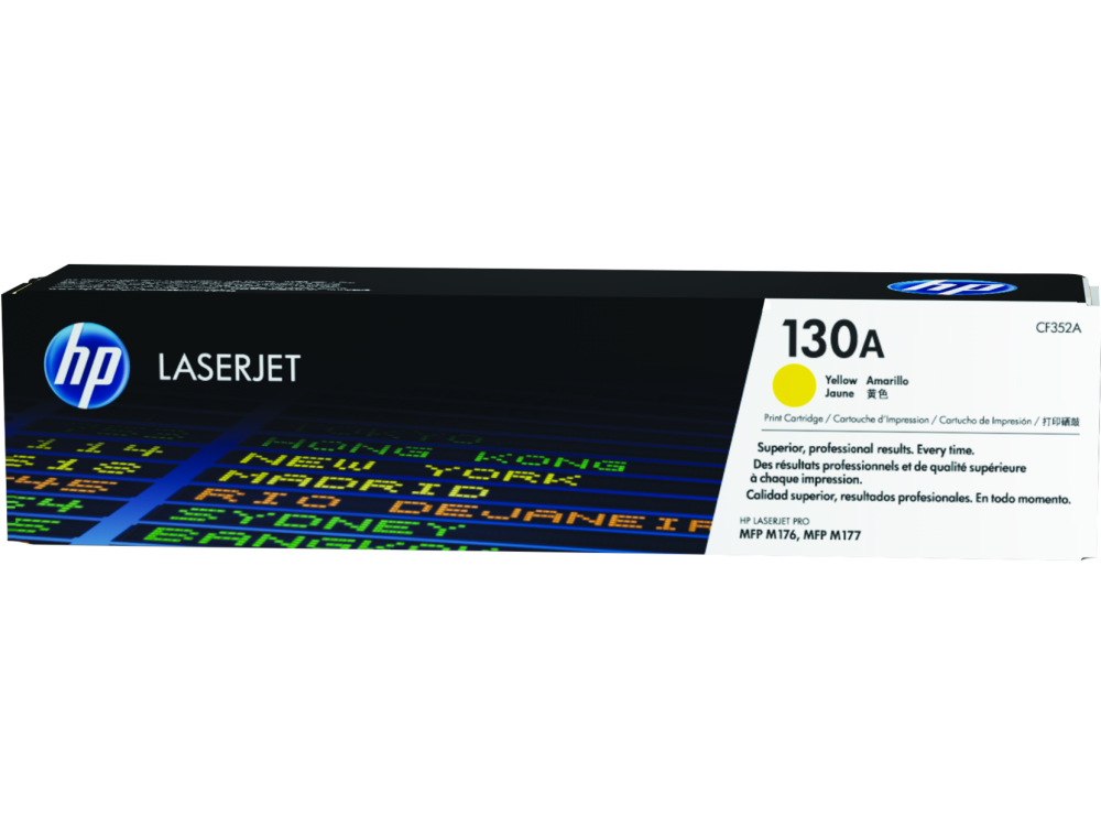 HP 130A Yellow Original LaserJet Toner Cartridge, CF352A