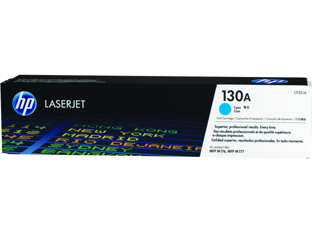 HP 130A Cyan Original LaserJet Toner Cartridge, CF351A