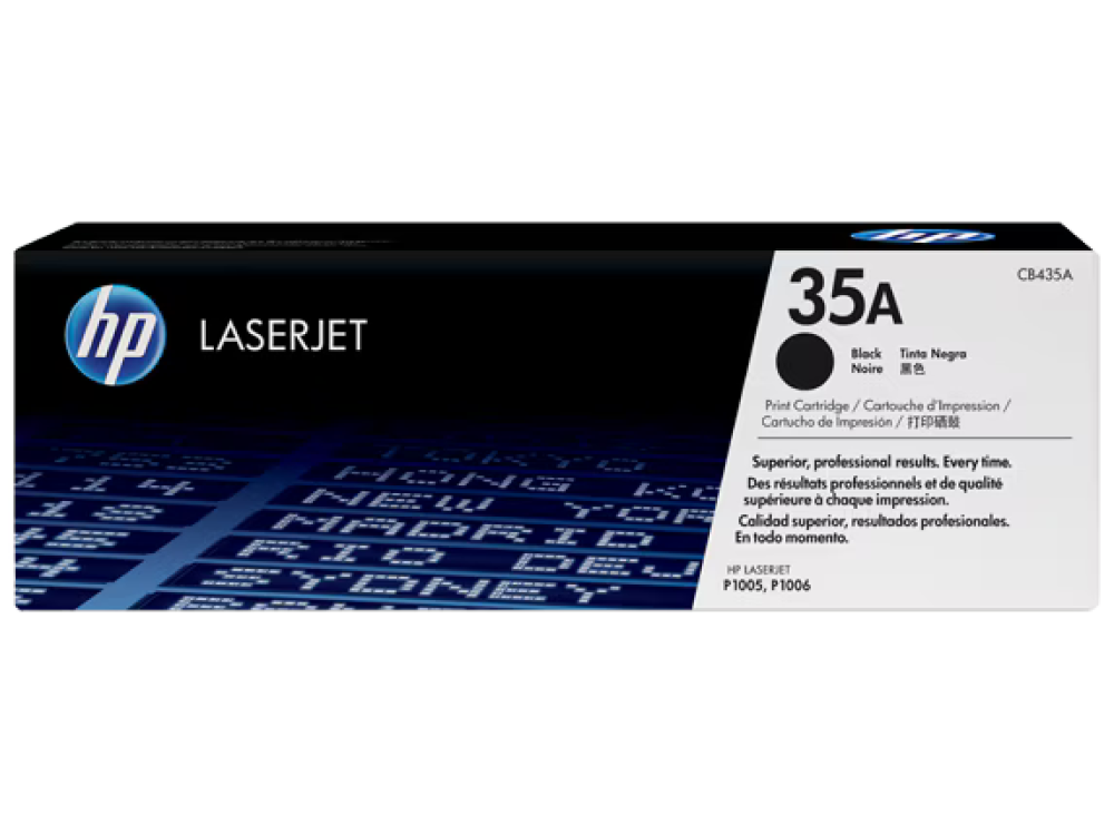 HP 35A Black Original LaserJet Toner Cartridge, CB435A